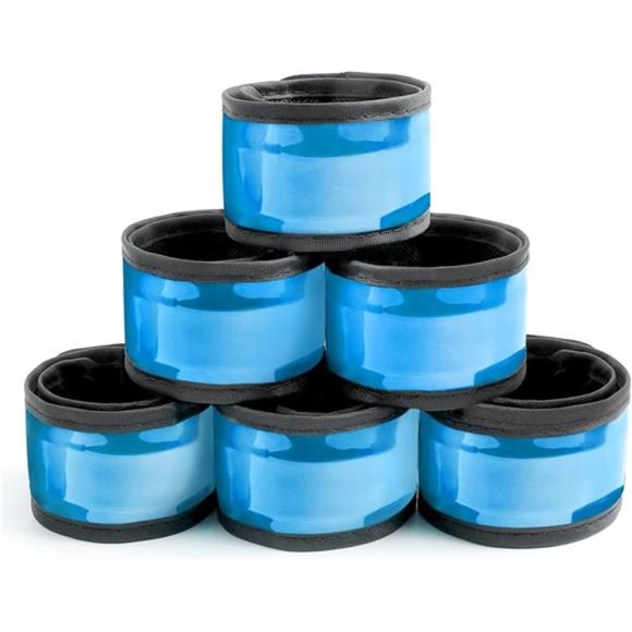 Pack of 6 LED Light Up Band Slap Bracelets Night Safety Wrist Band for Cycling - Picture 1 of 7